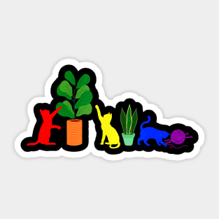 Lgbt Pride Plant Gender Neutral Gardener Gay Pride Cat Sticker